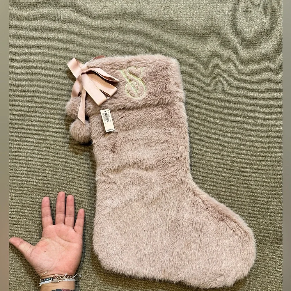 Victoria's Secret Pink Faux Fur Stocking